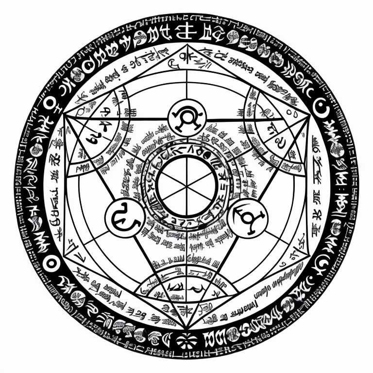 00062-3796506911-nvjobmagiccircle magic summoning circle, a circle with many different symbols in it, including the names of all the zodiac signs.png